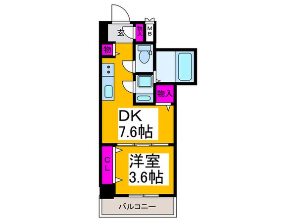 ｸﾛｰﾊﾞｰ･ﾚｼﾞﾃﾞﾝｽNakamozuの物件間取画像